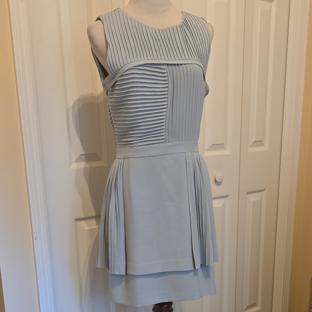 REISS Pale Blue Pleared Dress Sz 8
